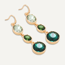 Load image into Gallery viewer, DE1135C -Green Jewel Hook Earrings- D&amp;X London