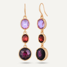 Load image into Gallery viewer, DE1135N - Purple Jewel Hook Earrings - D&amp;X London