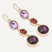 Load image into Gallery viewer, DE1135N - Purple Jewel Hook Earrings - D&amp;X London