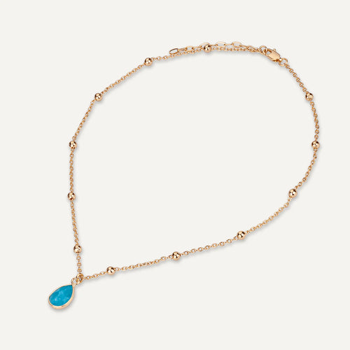 DN2502B - Cerulean Gold Necklace - D&X London