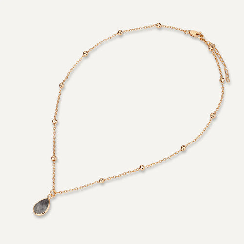 DN2502M - Labradorite Gold Necklace - D&X London