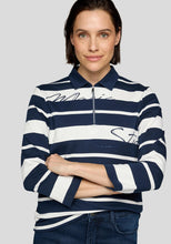 Load image into Gallery viewer, Navy Stripe Top with Collar - Rabe