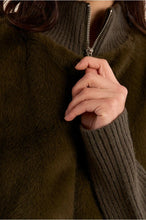 Load image into Gallery viewer, Green Fur Front Cardigan - Molly Bracken