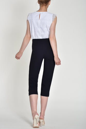51576- Robell Marie Cropped Trousers- Navy