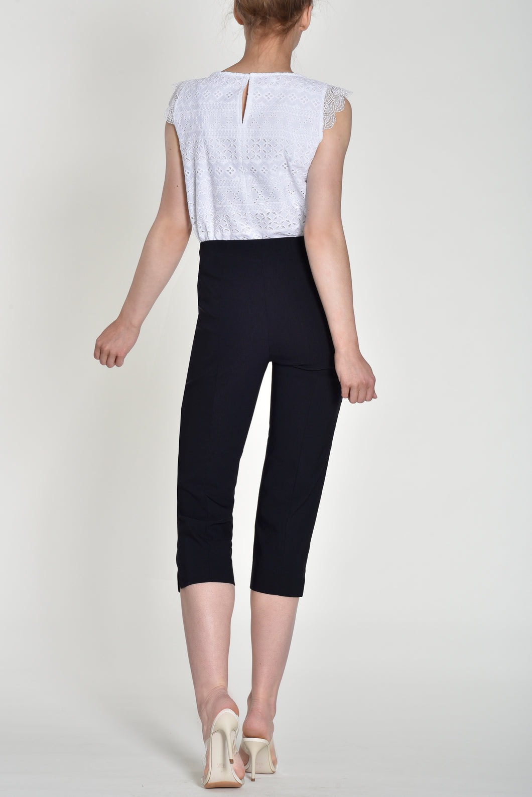 51576- Robell Marie Cropped Trousers- Navy