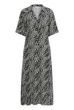 Load image into Gallery viewer, Black&amp;White Nature Print Shirt Dress - b.young