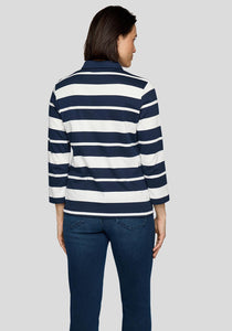 Navy Stripe Top with Collar - Rabe