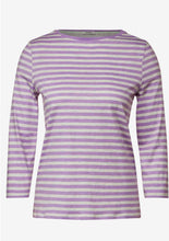 Load image into Gallery viewer, 320858- Purple Stripe T-shirt- Cecil