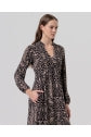 Load image into Gallery viewer, Black &amp; Cream Long V Neck  Print Dress - Surkana