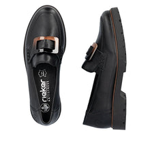 Load image into Gallery viewer, Black Buckle Loafer - Rieker