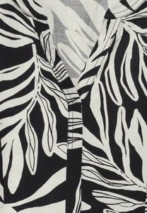 143867- Black Print Linen Dress - Cecil