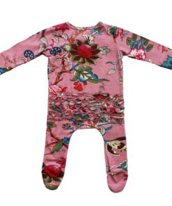 Dusky Pink Exotic Flower Babygro - Powell Craft