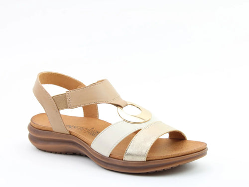 Trace Sandals - Beige/Gold - Heavenly Feet