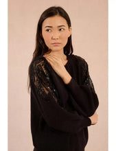 Load image into Gallery viewer, Open-Work Shoulder Sweater - Black - Molly Bracken