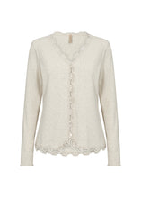 Load image into Gallery viewer, Cream Cardigan with Lace Trim - Soya Concept