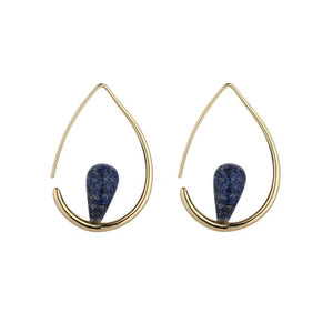 Gia Lapis Aventurine Hoops- Knight & Day Jewellery