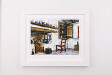 Load image into Gallery viewer, Come Sit by the Fire Small white frame art
