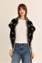 Load image into Gallery viewer, Ladies Knitted Scarf Black Print - Molly Bracken