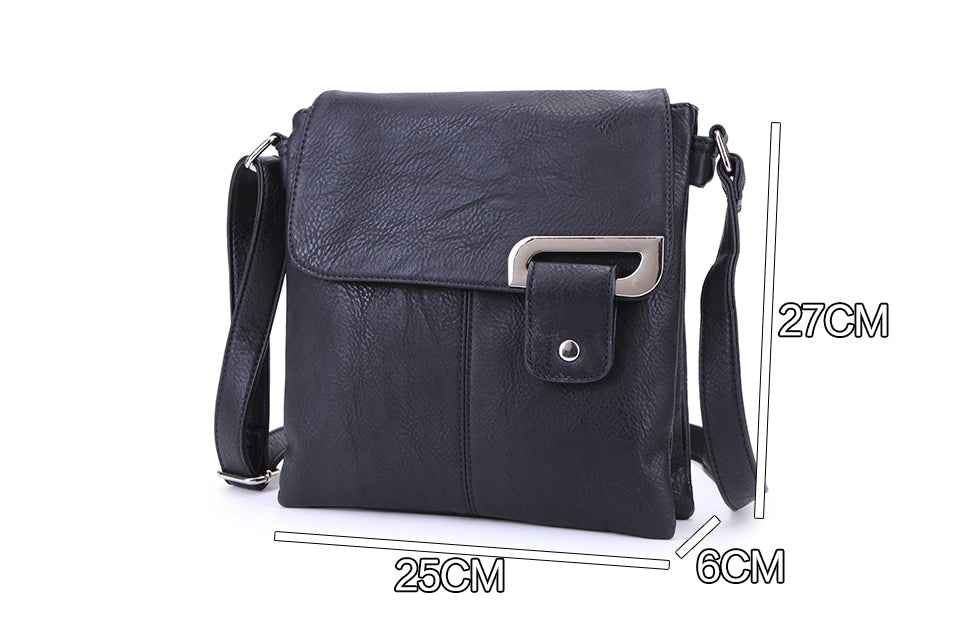 F9729- Side Buckle Crossbody Bag - Navy