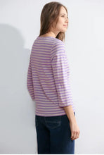 Load image into Gallery viewer, 320858- Purple Stripe T-shirt- Cecil