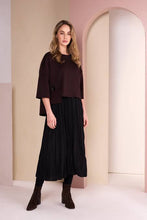 Load image into Gallery viewer, Black &amp; Choko Two Piece Crushed Dress With Overtop - Naya
