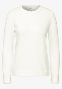 303033- Vanilla White Featheryarn Roundneck Jumper - Cecil