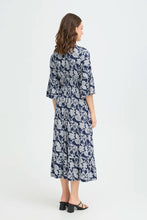 Load image into Gallery viewer, Navy Floral Pattern Dress - Fransa
