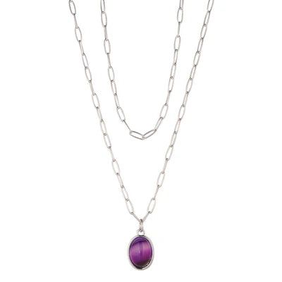 Silver & Amethyst Layered Necklace - Knight & Day