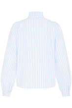 Load image into Gallery viewer, White/Blue Frill Blouse - b.young