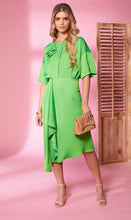 Load image into Gallery viewer, 24108- Kate Cooper Angle Hem Dress w/ Frill Detail- Apple Green