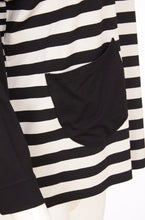 Load image into Gallery viewer, 24132- Stripe Top w/ Plain Sleeve- Black &amp; Sand- Naya