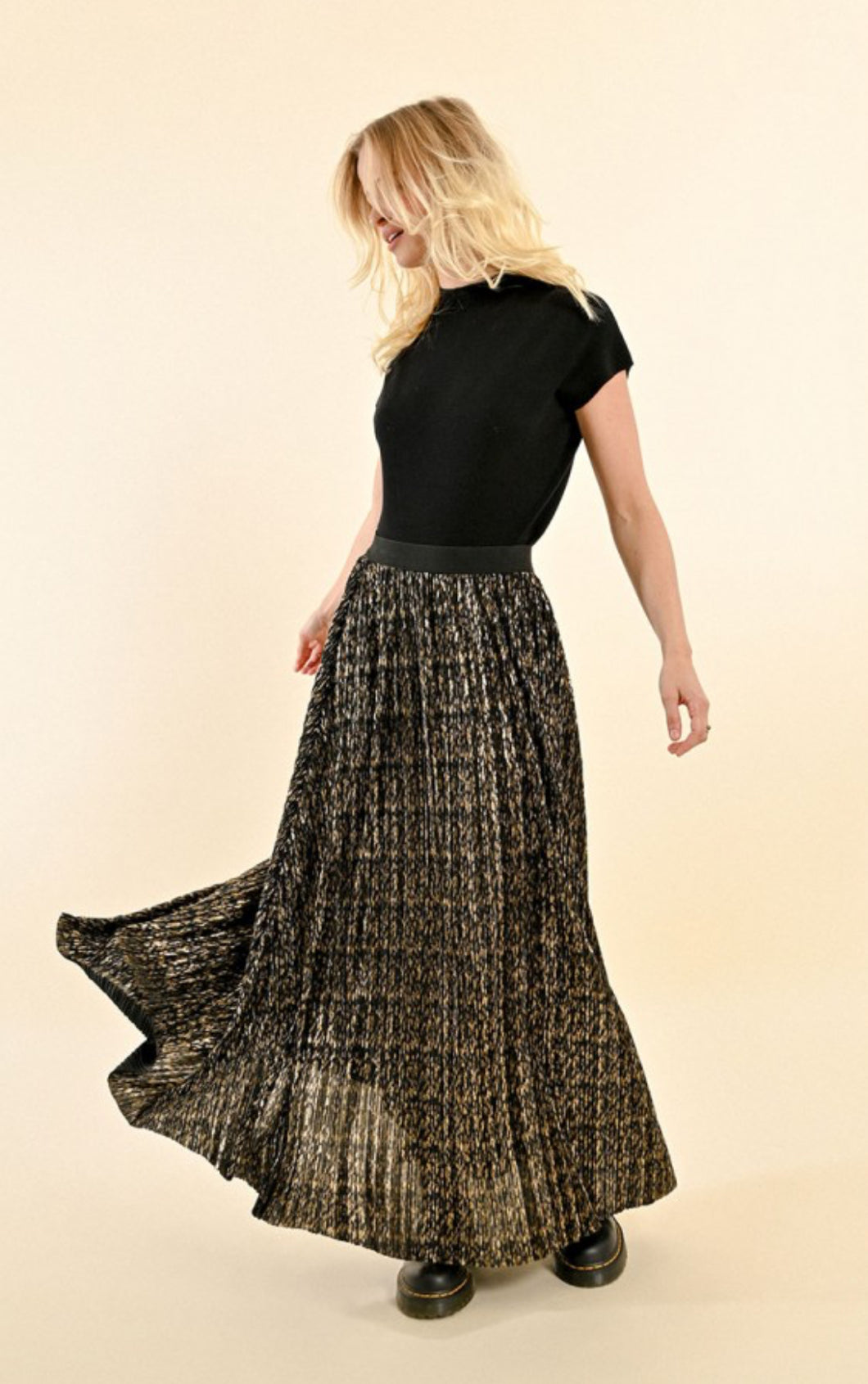 1722 - Iridescent Pleated Skirt - Molly Bracken