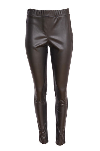 24104- Leatherette Leggings- Black- Naya