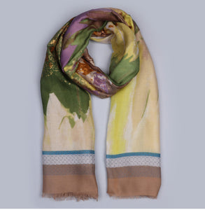 1038305 - Green Abstract Print Scarf - Zelly