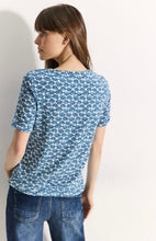 Load image into Gallery viewer, 321634- Printed Jersey Top- Azure Blue- Cecil