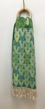 Load image into Gallery viewer, Green Hearts Scarf - Zelly