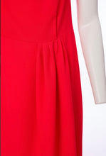 Load image into Gallery viewer, 24112- Kate Cooper Drape Neck Dress w/ Pleat Waist- Chilli