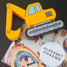 Load image into Gallery viewer, Digger Magnet - Alphabet Jigsaws