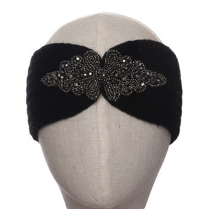 6017601 - Black Beaded Detailed Headband - Zelly