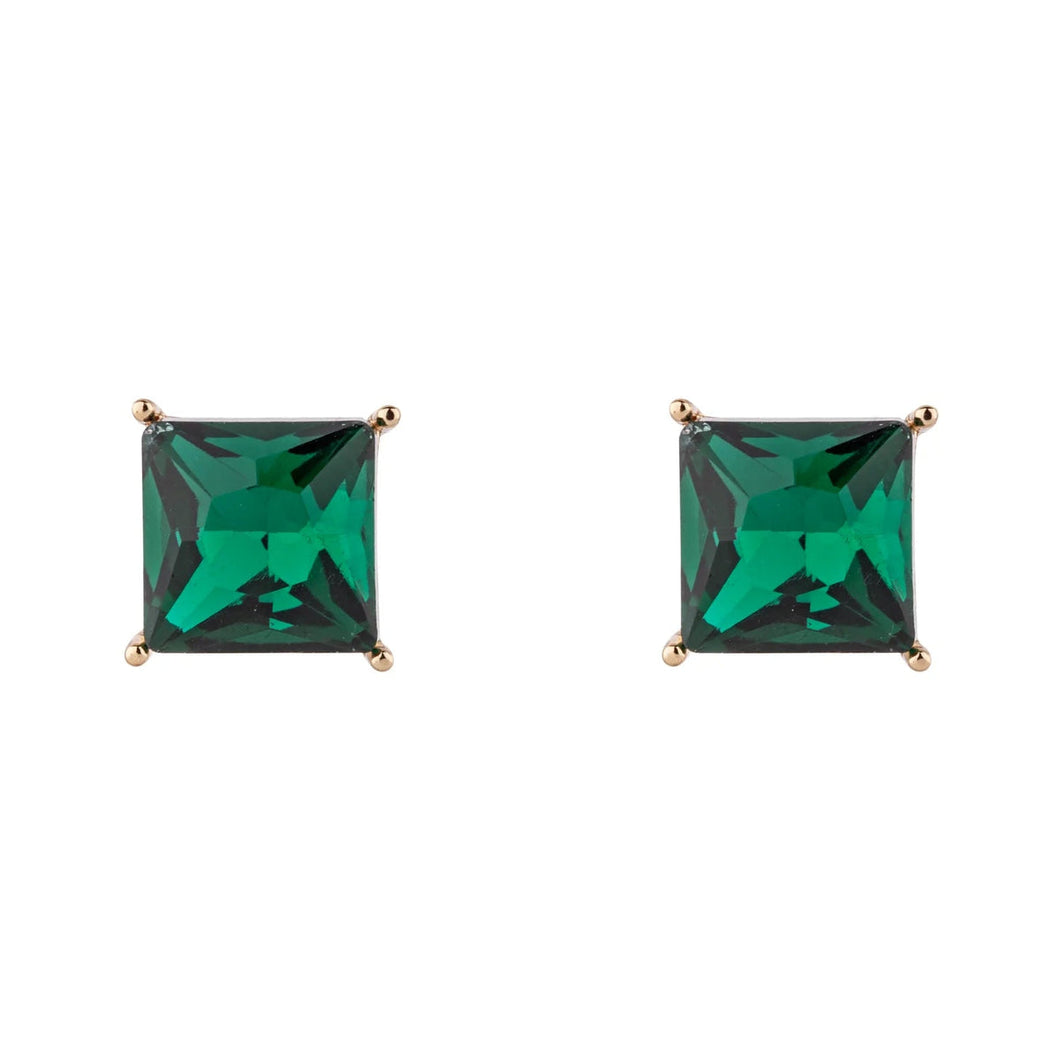 DE1059K - Green Crystal Earrings - D&X London