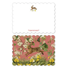 Load image into Gallery viewer, Spring Hare Scalloped Notelets - Appleberry Atelier