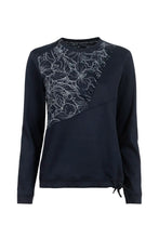 Load image into Gallery viewer, Navy &amp; Cream Print Sweatshirt - Soquesto