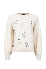 Load image into Gallery viewer, Cream Knit Jumper with Floral Detail - Soquesto