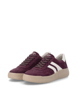 Load image into Gallery viewer, Wine Wide Fit Suede Trainer - Remonte