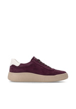 Load image into Gallery viewer, Wine Wide Fit Suede Trainer - Remonte