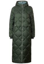 Load image into Gallery viewer, 201881-Long Padded Green Coat - Street One