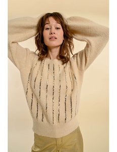 1597 - Puff Sleeve Jumper - Cream - Molly Bracken