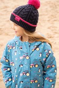 Freya Girls Coat Teal Farm- Little Lighthouse