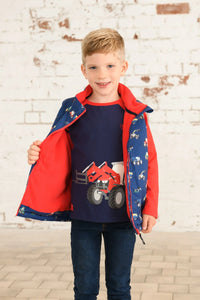 Alex Boys Gilet Navy Blue Tractor- Little Lighthouse