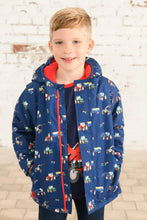 Load image into Gallery viewer, Finlay Boys Coat Navy Blue Tractor - Little Lighthouse